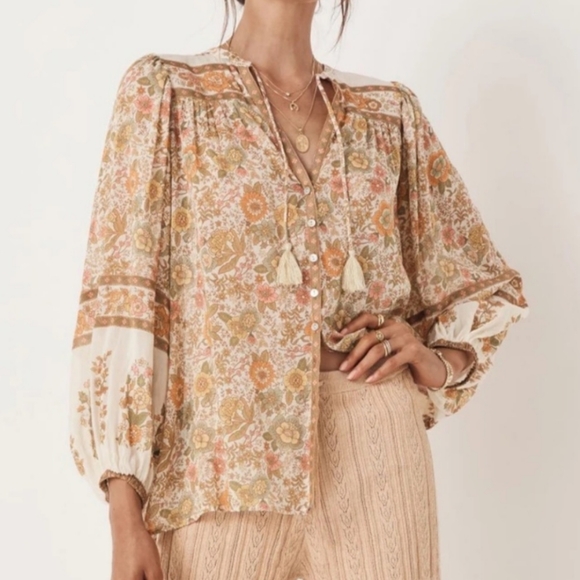 Spell and the Gypsy Collective Juniper Blouse, cream, XL, NWT - Picture 3 of 12